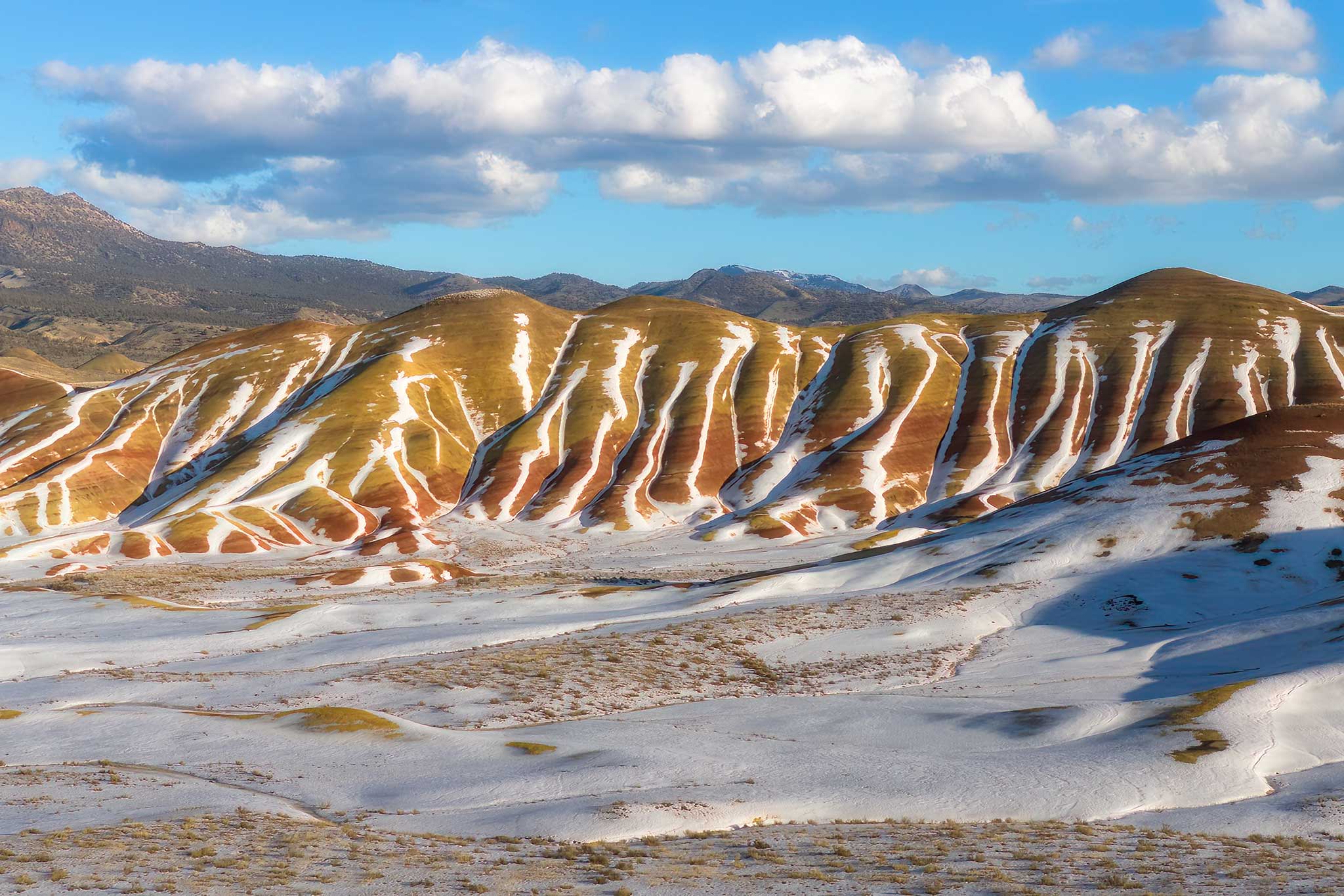 The Painted Hills in the snow